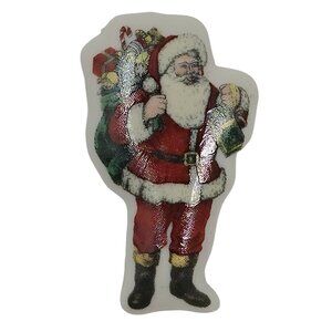 Spode Santa Claus Ceramic Christmas Brooch Pin Handcrafted Holiday